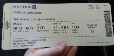 Plane ticket to ACV
